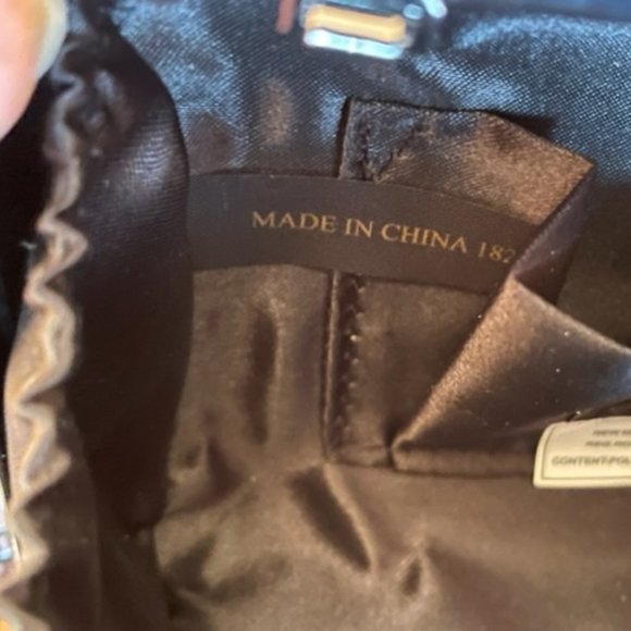 Vintage JESSICA McCLINTOCK BLACK EVENING CLUTCH Opt. Chain, Prom Party Cocktail - Picture 8 of 12